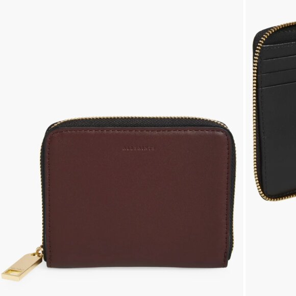All Saints Lena Hex Leather Zip Wallet - Picture 1 of 11
